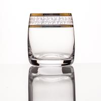 25015/43081/230  Стаканы низкие 230мл для виски "Идеал" панто золото 6 штук