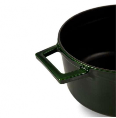 78125 Кастрюля чугунная эмалированная с крышкой 20см, 2л, индукция, Lava Green 