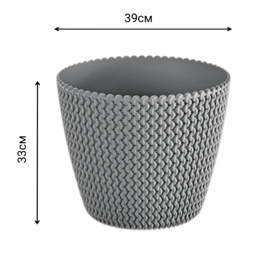 DSP400SK Цветочный горшок, кашпо Сплофи d39.1 h33.0 v28.2, серый камень, Prosperplast