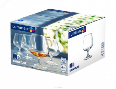 j2934 Фужеры для коньяка 410мл  4 штуки, LUMINARC, серия "SIGNATURE"