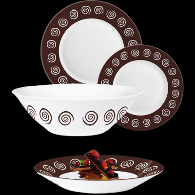 N4867 Столовый сервиз на 6 персон 19 предметов LUMINARC, декор "SIROCCO BROWN ESSENCE"