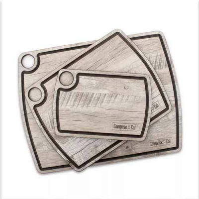 DRJ22150523LS6 Доска разделочная с желобом, композитный материал, 22х15см, дуб светлый, ComposeEat