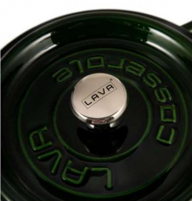 78125 Кастрюля чугунная эмалированная с крышкой 20см, 2л, индукция, Lava Green 